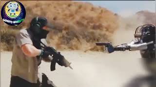 At the Boston Dynamics firing range, the robot demonstrates its mastery of weapons. 🤔🤖😱#subscribe