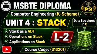 Lecture 2 | Stack as ADT, Operations & Applications of Stack | DSU Using C Unit 4 | MSBTE