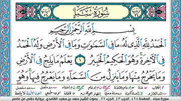 سورة سبأ سعد الغامدي ملون صفحة صفحة جودة عالية