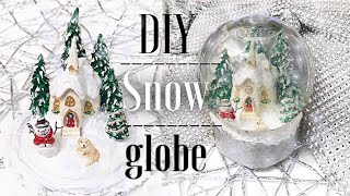 How to make a snow globe out of polymer clay and plastic ball. Best DIY present 2018