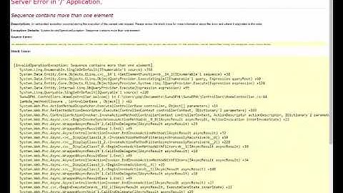 Sequence contains more than one element