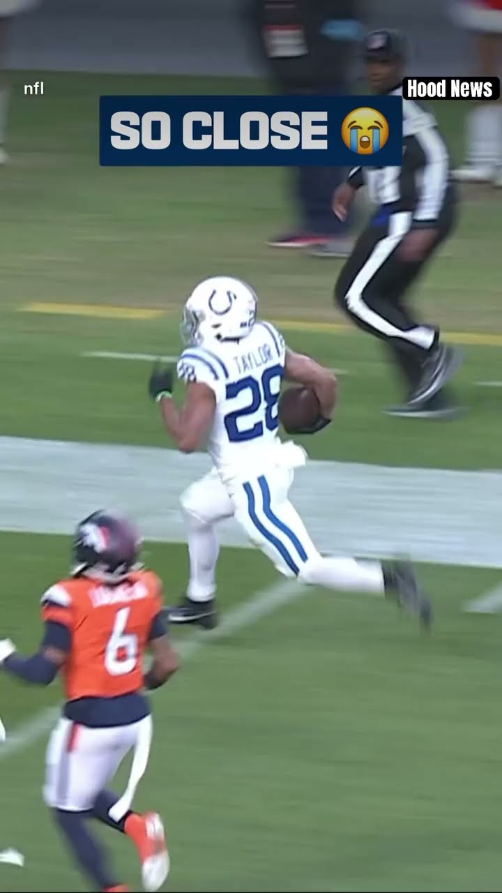 He was so close #hoodnews #colts #broncos #touchdown #run #JonathanTaylor #omg #how #wow #nflplayer