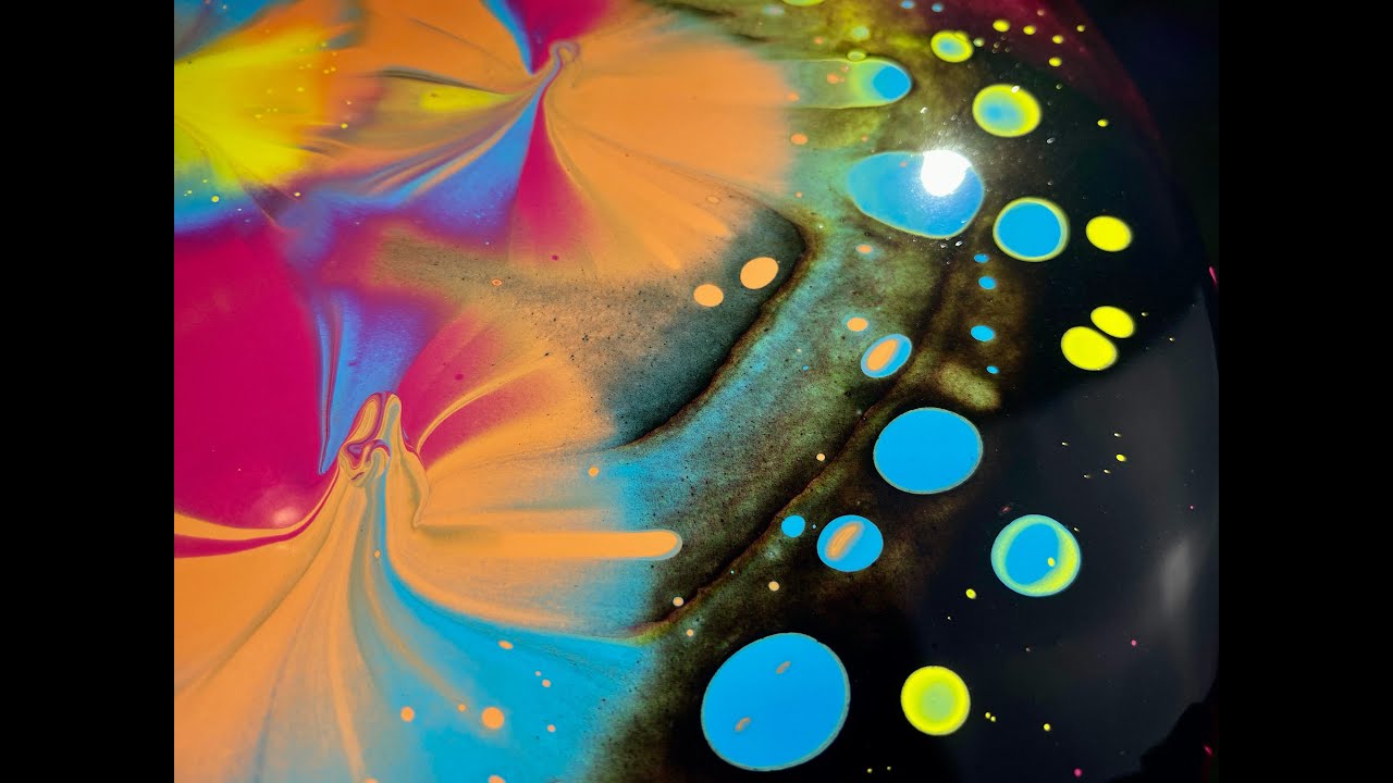 Cosmic Odyssey Open Cup Acrylic Pour Painting/ Cells without silicone ...