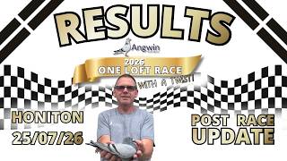 @AngwinFamilyPigeons Results for Racing Pigeon Race YBs from Honiton plus post race update