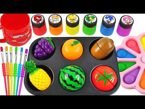 Satisfying Video l How to make Rainbow Lollipop Candy and Glossy Balls into Playdoh Cutting ASMR