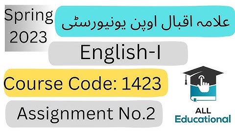 AIOU Code 1423 Solved Assignment No. 2 Spring 2023 || Subject :English -I || Level: BA/ B.Com