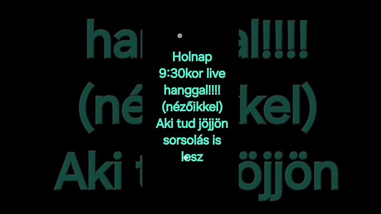 Holnap Live hanggal!!!🤩