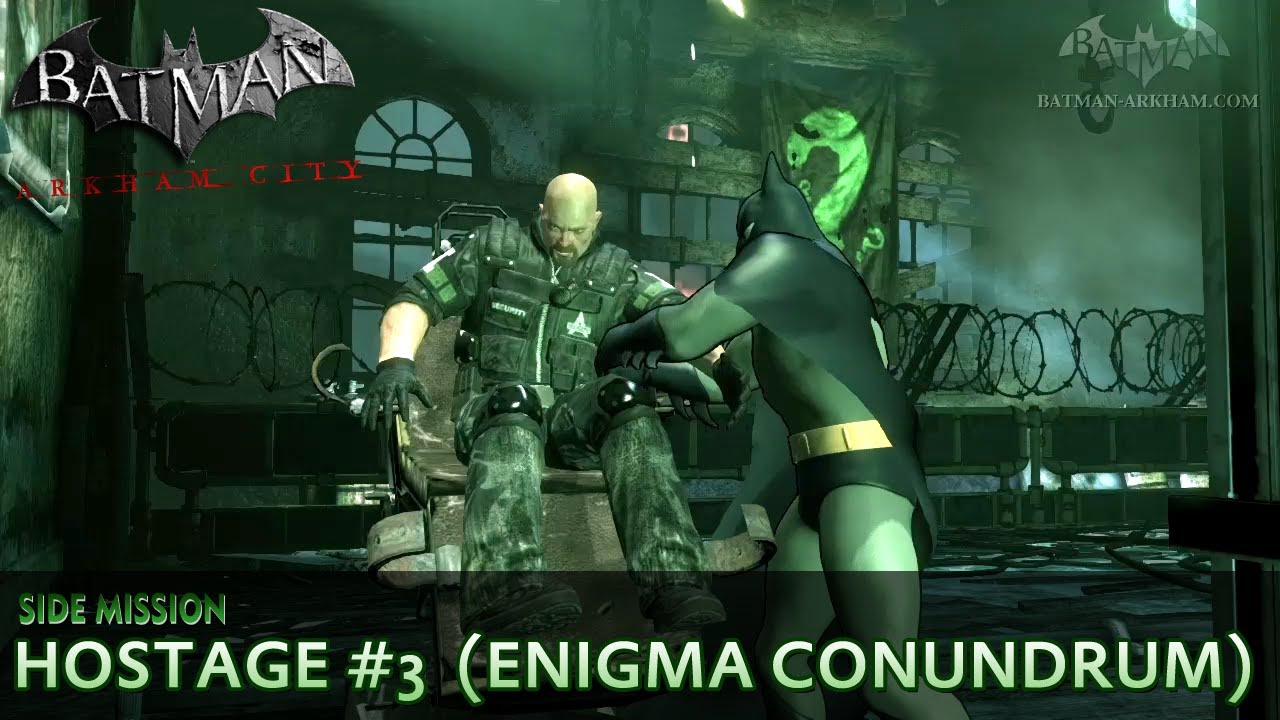 Batman Arkham City Riddler Hostage 3 Enigma Conundrum Side Mission Walkthrough Youtube