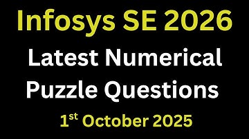 Infosys Puzzle Questions With Answers 2026 | Infosys Numerical Puzzle Questions | System Engineer