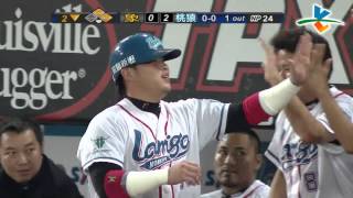 20130906 CPBL 象VS桃猿 2下 葉竹軒高飛犧牲打 林泓育賣力滑向本壘
