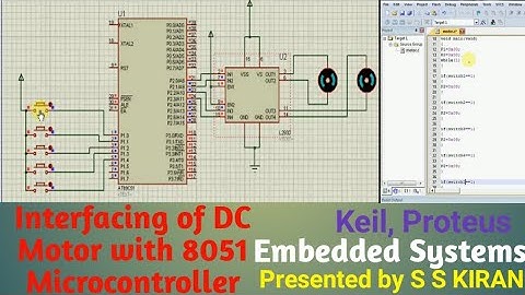 Interfacing of DC Motor with 8051 Microcontroller | Keil | Proteus