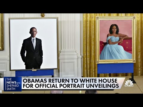 The Obamas return to White House for portrait unveiling