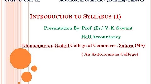 B Com III Auditing Syllabus  Video