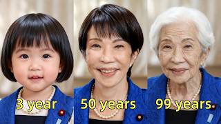 Time Lapse Evolution: Japanese Prime Minister Sanae Takaichi, 1-100 years old
