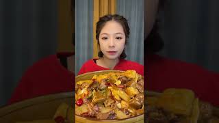 [ASMR MUKBANG]🥩🍤♨️🍜 Seafood Eating show,  Eating Fatty Meat  #爆浆蛋糕 #甜品 今日份甜品局 宝子们 🉑️不🉑️😋 快手