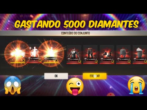 PEGUEI A SKIN DO COBRA E GASTEI 5000 DIAMANTES NO FREE FIRE