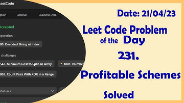 879 || Profitable Schemes || C++ || Leetcode Daily Challenge
