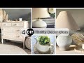 4 Home Decor DIY: Boho Dresser paint wash, DIY Lamp & Lampshade, Vase Makeovers|ASMR diy home decor