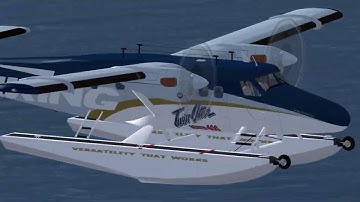 Landing a DHC6 400 Twin Otter at Goudge Island British Columbia Canada in FSX.