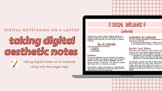 Aesthetic Digital Note Taking on Laptop | Digital Notes on Macbook (Pages App) | No iPad Needed! screenshot 1