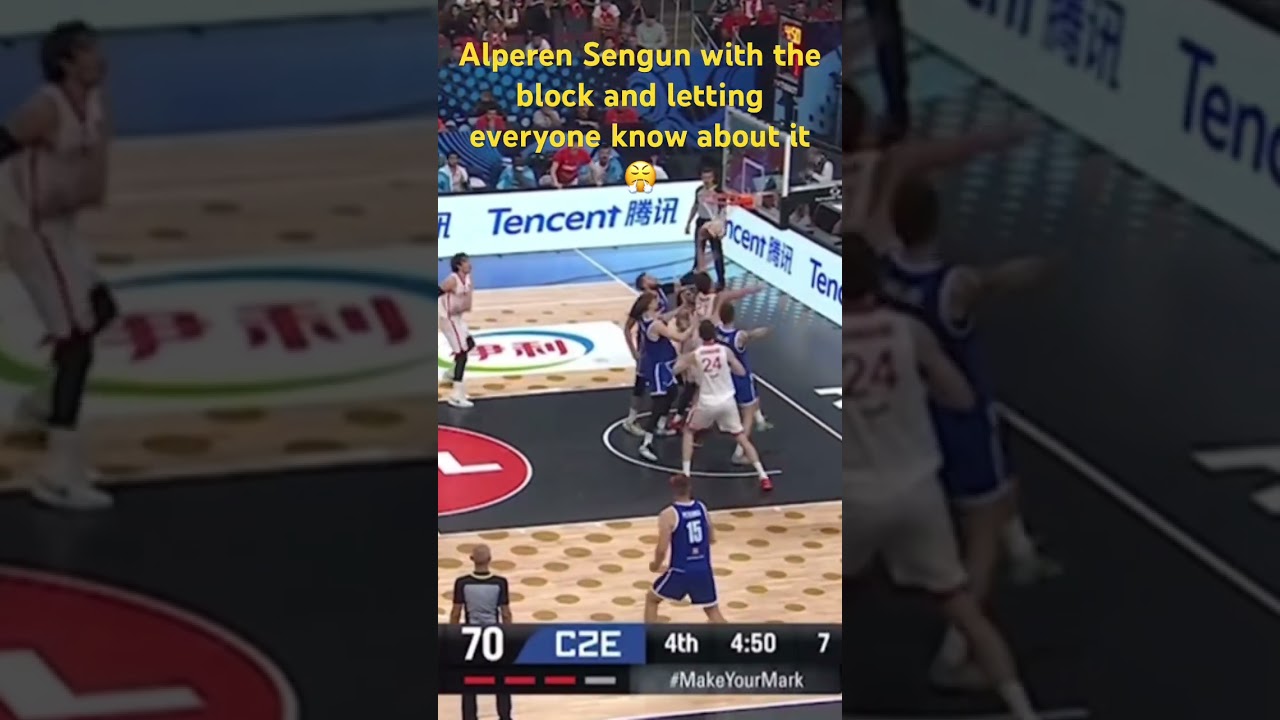 Alperen Sengun with the block and letting everyone know! #alperensengun #rockets