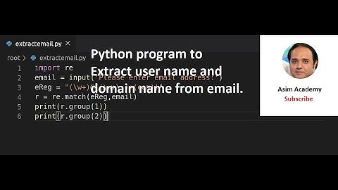 Python program to Extract user name and domain name from email