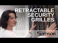 Retractable security grilles for doors and windows
