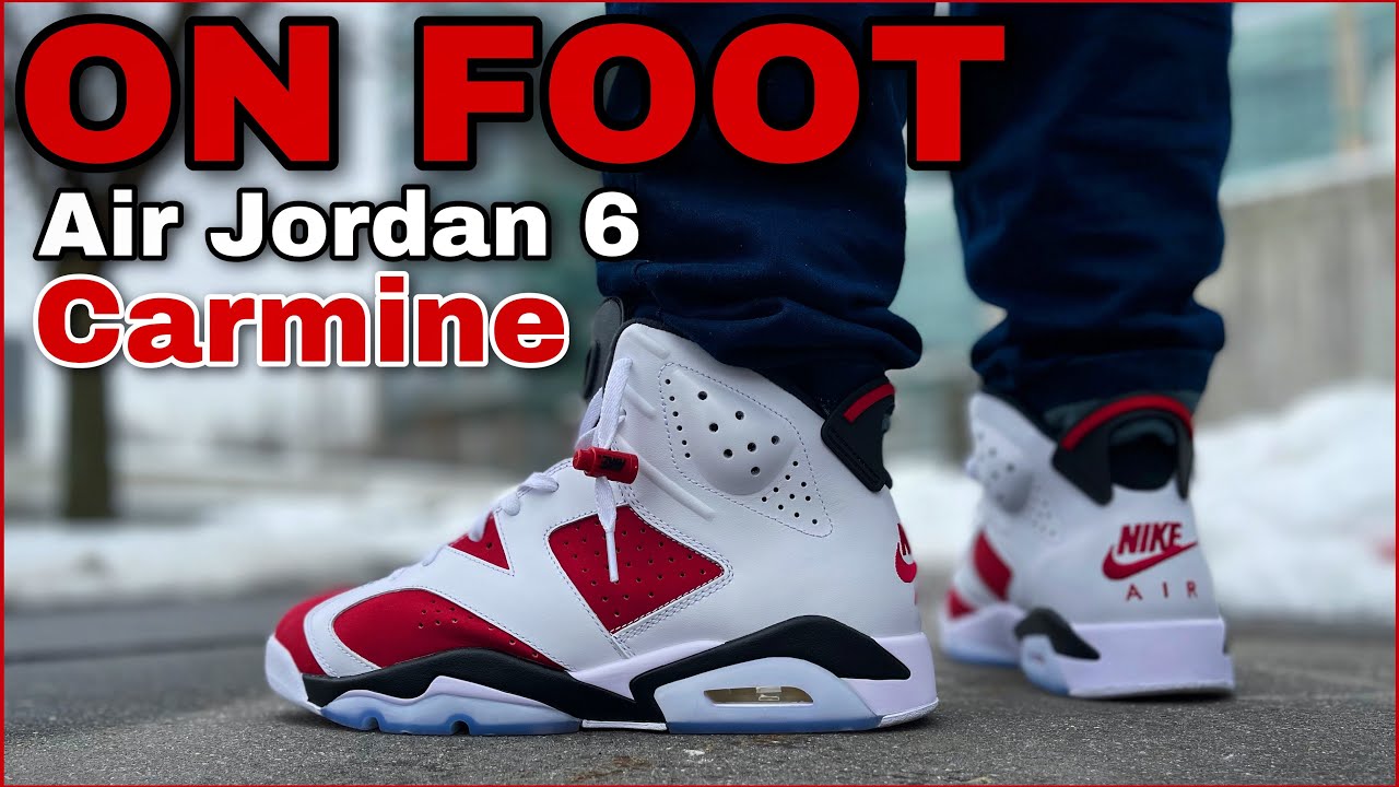 Jordan 6 Carmine - ON FOOT 🔥 Best Release of the Month? - YouTube