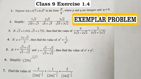 NCERT Exemplar Class 9 Maths Solutions Chapter 1 Number Systems Exercise 1.4 Q1 to Q7