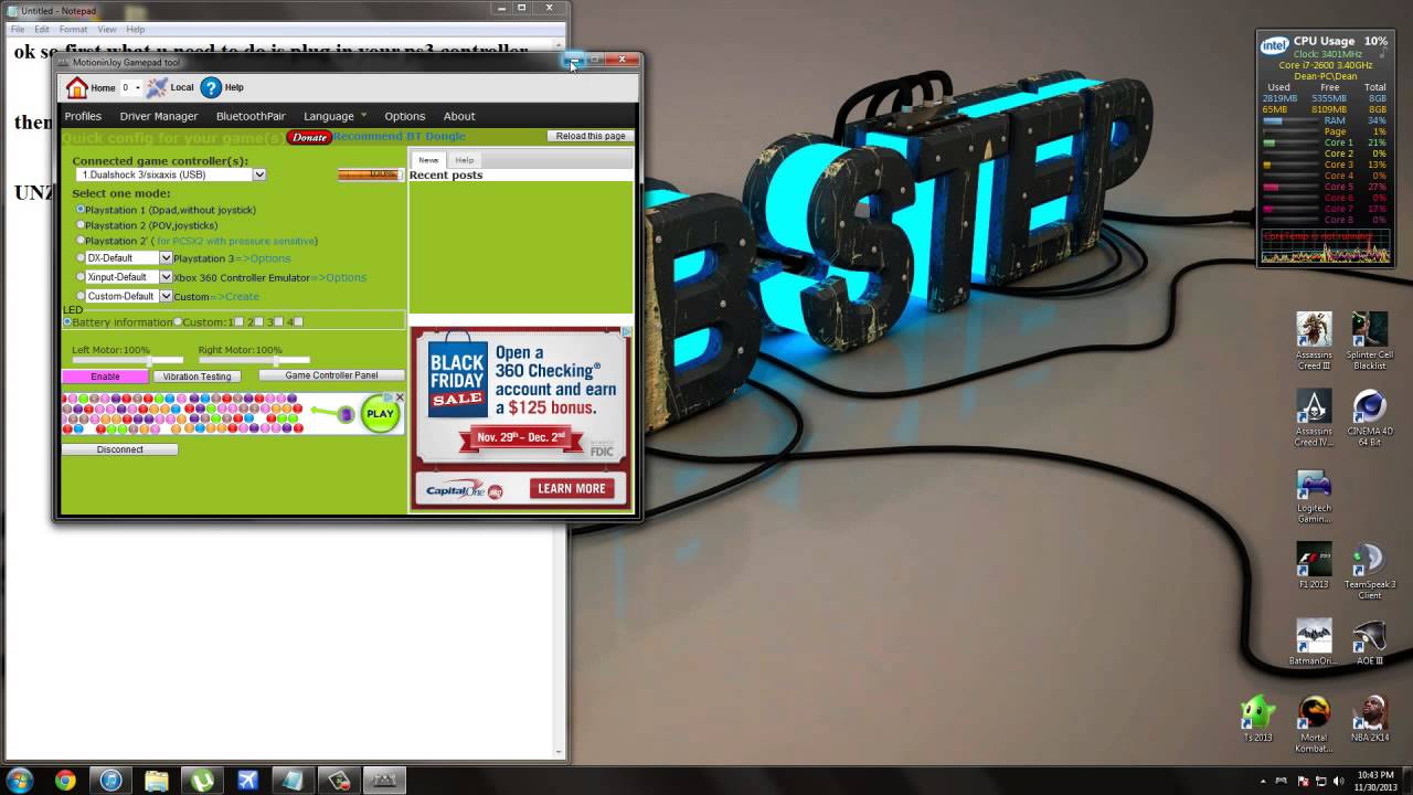How to use ps3 controller on pc YouTube