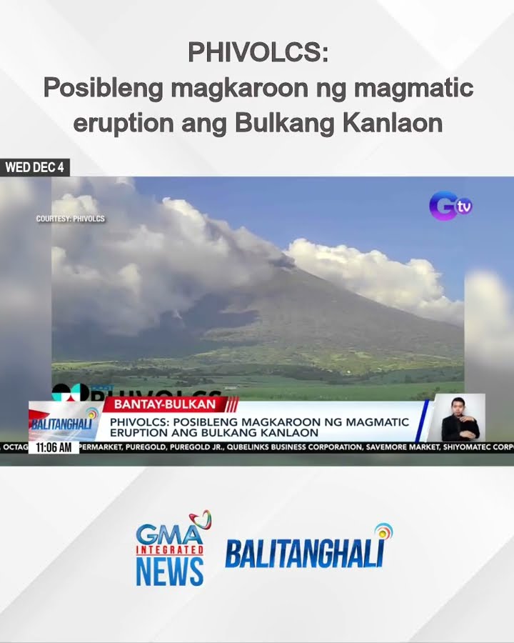 PHIVOLCS - Posibleng magkaroon ng magmatic eruption ang Bulkang Kanlaon | Balitanghali
