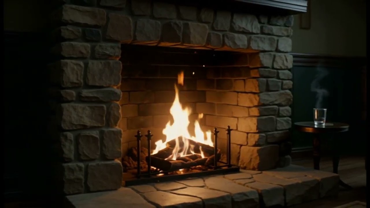 Bach - Air on the G String | Peaceful Fireplace & Moonlight