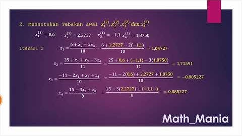 SISTEM PERSAMAAN LINIER DENGAN METODE GAUSS JACOBI ( ITERASI JACOBI)