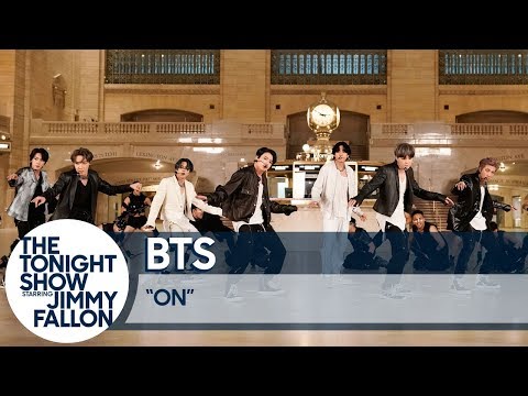 BTS Performs "ON" at Grand Central Terminal for The Tonight Show