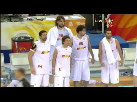 Rudy Fernandez dunk over Dwight Howard Final 2008 JO