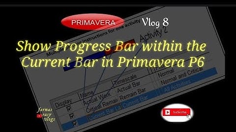 Show Progress Bar within the Current Bar: Primavera P6