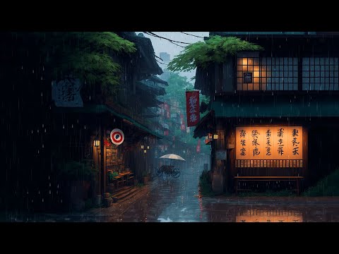 Regen in ｏｓａｋａ 🌧️ Regen lofi -Songs, damit Sie der Realität entkommen 🌧️ Night Lofi Playlist