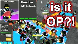NEW SHREDDER TOWER IS OVER POWERED | TDS ROBLOX
