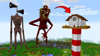 Surviving From Siren Head And Tree Head Combo In Minecraft Minecraft Horror