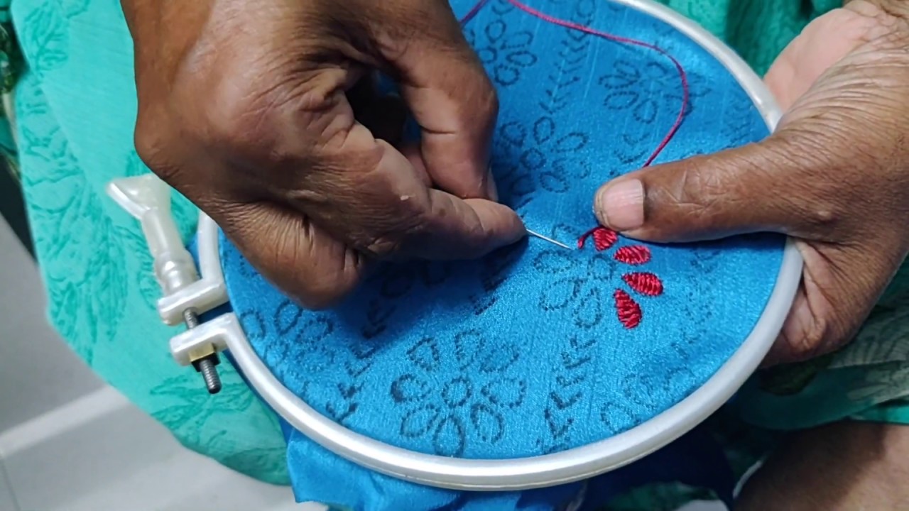 Herring bone stitch కుట్టడం ఎలా ? | ఫిష్ వర్క్ |Handwork embroidery| Fish Bow