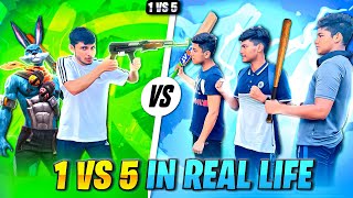 Subscriber Abused me || 1 vs 5 Revenge In Real Life 🔥 - Garena Free Fire