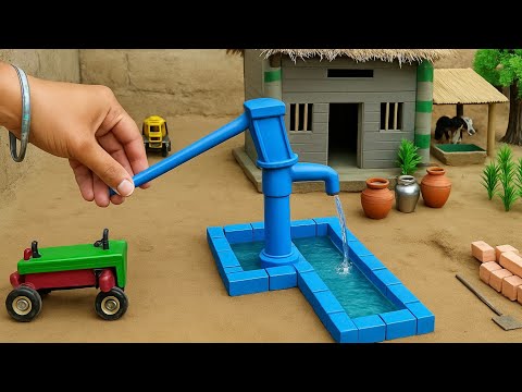 mini tractor making mini hand pump science project | DIY how to make cow shed
