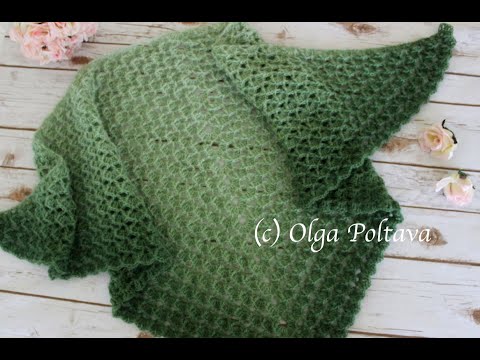 Como Crochet Lacy Xaile, Crochet Video Tutorial, Alize Angora Ouro Yarn