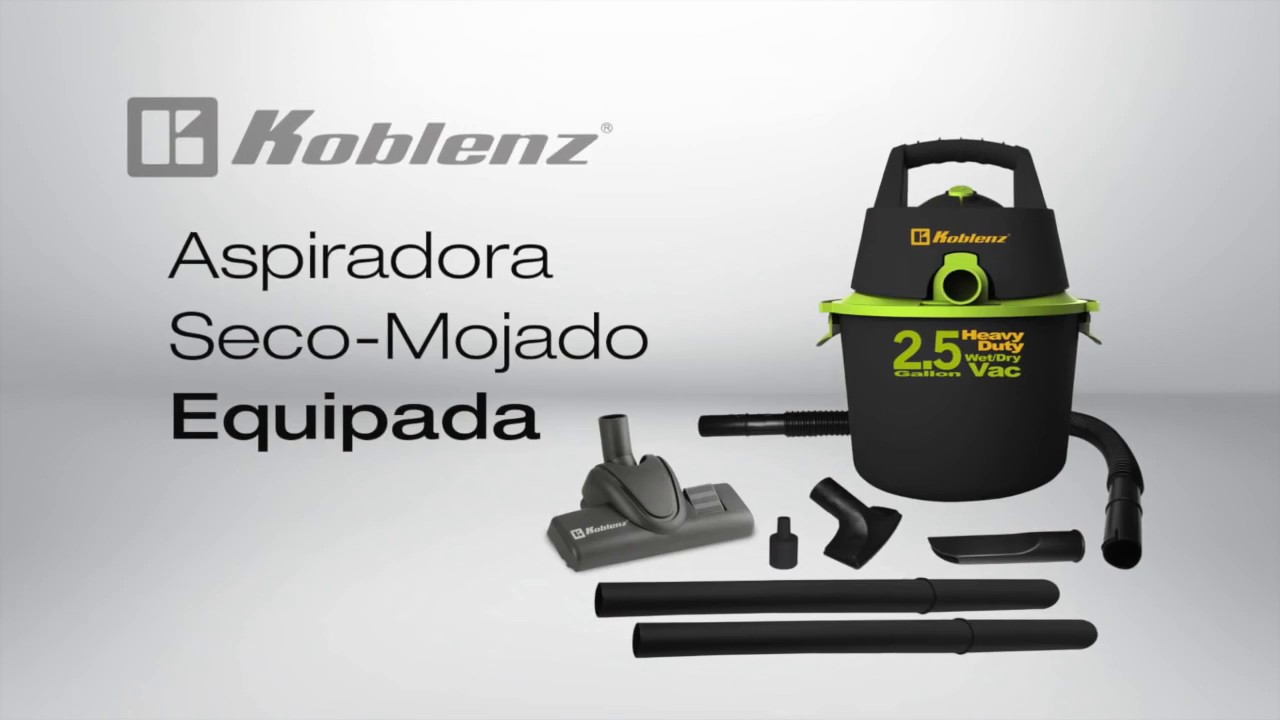 Uso de Aspiradora Koblenz Seco Mojado 25 Galones EQUIPADA - YouTube