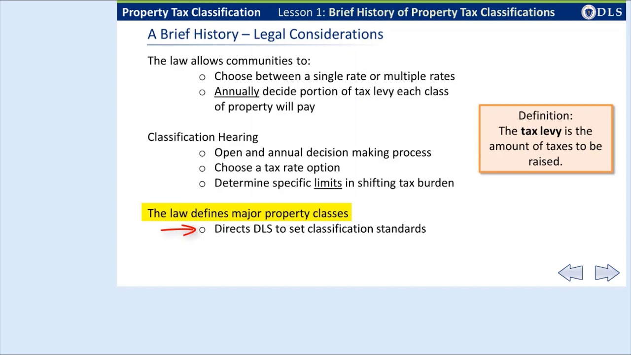 Property Tax Classification Brief History YouTube
