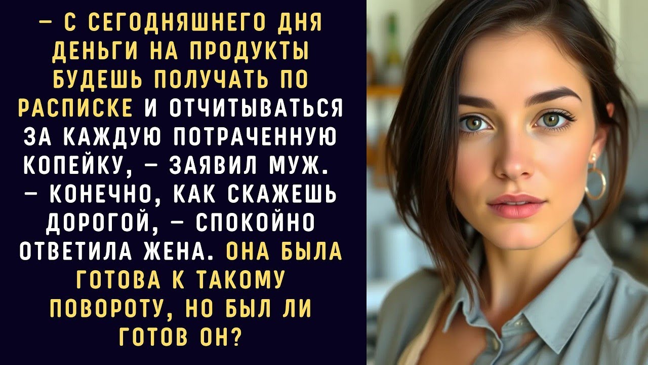 С сегодняшнего дня деньги на продукты будешь получать по расписке и отчитываться за каждую