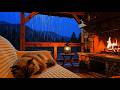 LIVE 🔴 Fireplace, Rain & Cat Purring 🐱🔥🌧️ Cozy Sleep Ambience for Deep Relaxation