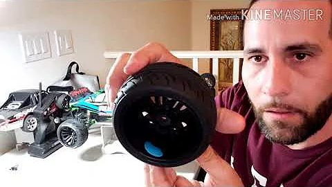 Balancing RC tires for speed run with Locktite putty.
