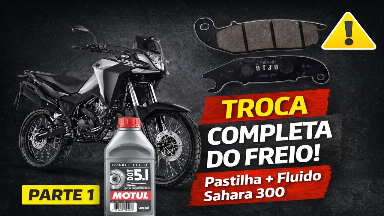FREIO RUIM NUNCA MAIS! Como Trocar Pastilha e Fluido de Freio da Sahara 300 - Part 1