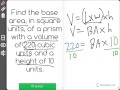 Prism Volume and Base Area Concepts